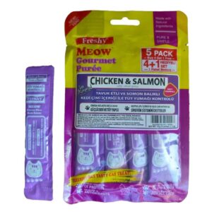 بستنی گربه فرشی با طعم مرغ و ماهی سالمون (5عددی)