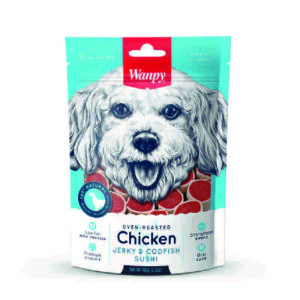 تشویقی سگ Chicken Jerky & Codfish Sushi بسته 100 گرمی ونپی