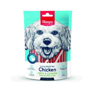 تشویقی سگ   Chicken Jerky & Codfish Sandwiches بسته 100 گرمی ونپی