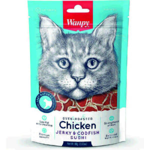 تشویقی گربه Chicken Jerky & Codfish Sushi بسته 80 گرمی ونپی